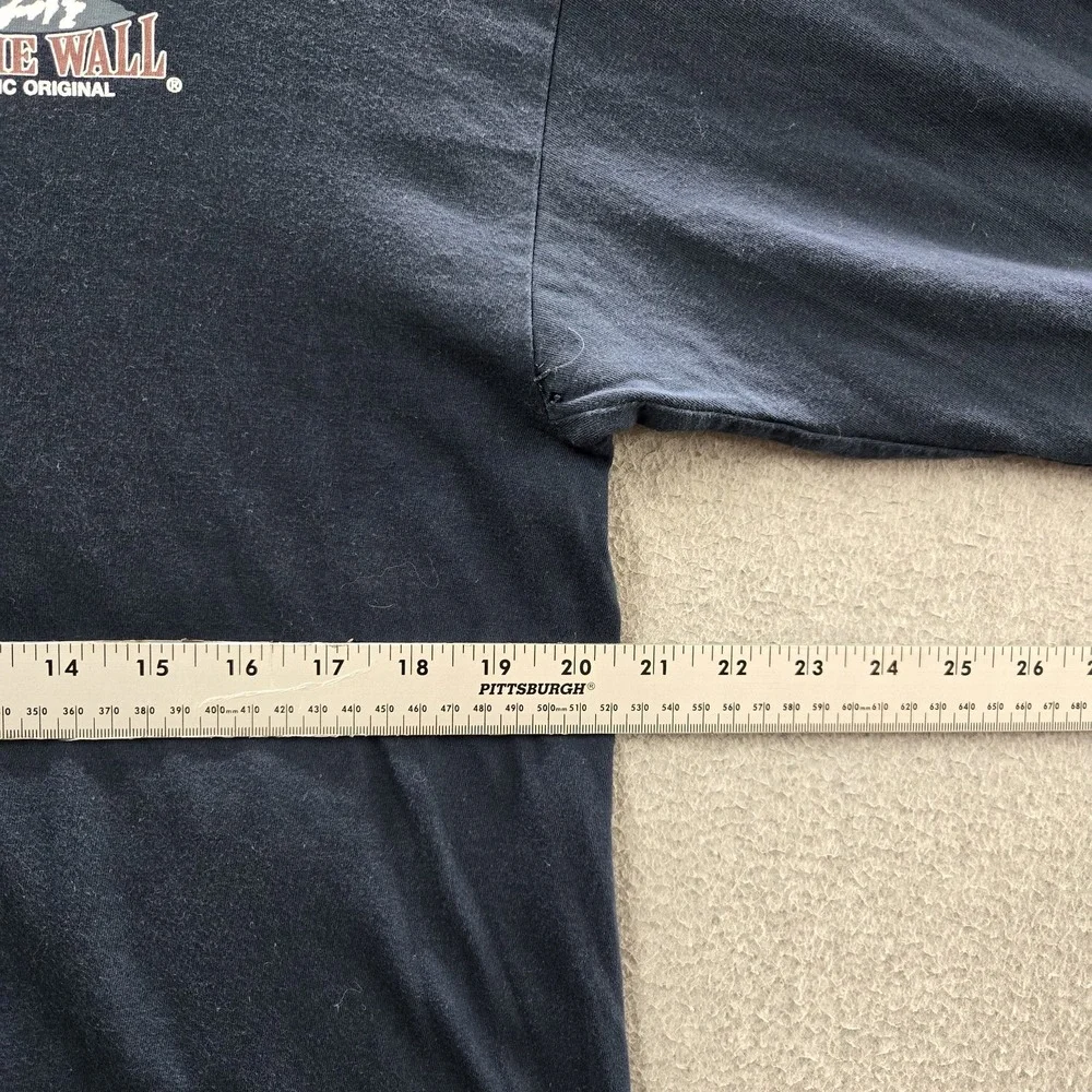 Vans Men Shirt LARGE Navy Blue Graphic Mountains California Long Sleeve Tee READ